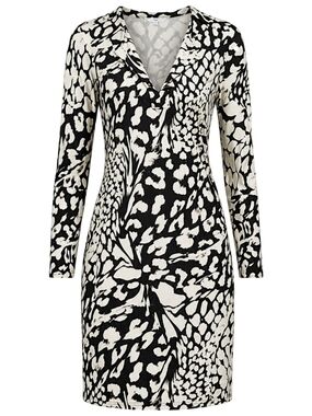 Diane von Furstenberg DVF New Renna 2 Silk Jersey Dress Size 8 Black and white